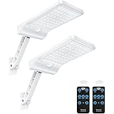 Moman Faretti Solari a LED da Esterno, 56 LEDLampada Solare con Sensore di Movimento 6500K 3 Modes Impermeabile IP65 2 Pcs Lu