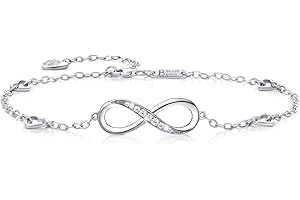 Billie Bijoux Cavigliera regolabile da donna in argento Sterling 925 con simbolo dell'infinito dell'amore senza fine