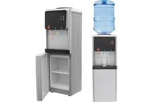 500 W vattendispenser med värme- och kylfunktioner, dricksvattendispenser för hem, kontor, sovrum, vardagsrum, 5 l + 2 l vattendispenser, automatisk, 30,5 x 31 x 96 cm