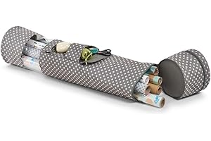 Zeller Present SCHÖNER Leben. PRAKTISCH WOHNEN. 14660 Organiseur de Papier Cadeau en Polyester, Gris, env. Ø 17 x 85 cm