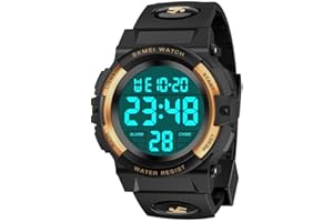 Hikidye Multifunctional Sports Watch for Kids, Waterproof Watch with Alarm Clock LED Backlight Calendar, Birthday Gifts & Toys for 3+ Year Old Boys Girls