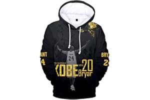 Silver Basic Garçon Mode à Capuche avec célèbre Joueur de Basket-Ball Graphique Complet du Corps Impression 3D Basket-Ball Souvenir Jersey 24 Pull