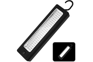 LTTEEA 72 LED Ultra Bright Work Light,Magnetic Torch Lamp with Hanging Hook Portable Battery Powered Inspection Lights for Shed Camping,Household,Attic,DIY,Workshop,Fishing Emergency Lighting