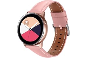 BYISYUE Skórzany pasek do Samsung Galaxy Watch 7/Watch 6 Classic/Watch 5 Pro/Watch 4, 20 mm sportowy pasek zastępczy do Galaxy Active 2/Watch 3/Gear S2/Gear 2