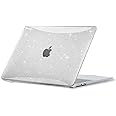 EooCoo Sparkly Case compatible for M3 M2 Macbook Air 15 inch A3114 A2941 with Touch ID,2023 2024 Release, Plastic Hard Shell Cover, Smooth Shiny Surface, Glitter Crystal