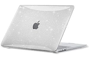 ‎EOOCOO EooCoo Etui kompatybilna z Macbook Air 15" M3 A3114 M2 A2941 z Touch ID,2024 2023 Wydanie, Plastikowa twarda obudowa, Błyszcząca powierzchnia,Brokat Przezroczysty