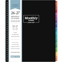 Agenda 2026-2027 Settimanale E Mensile &ndash; Copertina Rigida Blu, Con Portapenne, Tasca E Linguette