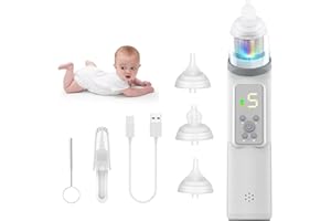 MODERN INNOVATIONS Nasensauger Baby, Nasensauger Baby Elektrisch 5 Saugstufen & 3 Silikonspitzen，IPX6 Wasserdicht,Wiederaufladbar，Mit Musikfunktion, LCD-Display, Nasensauger Geeignet für Babys und Kinder