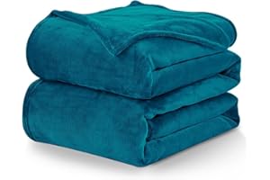 WAVVE Coperta Plaid Pile di Flanella 260gsm - 150x200 cm, Turchese - Coperta Pelosa 200x150 - Divano/Letto Singolo/Matrimoniale, Copridivano di Microfibra Calda e Morbida