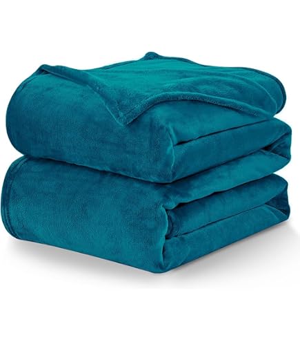 Lot De 3 Couvertures Polaires Turquoise 130x160cm - OEKO-TEX, Canapé, Pique-nique, Douces