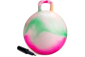 U&C Planet Ballon Sauteur 50 cm Hopperball pour Enfants de 6 à 9 Ans Bouncy Ball en PVC Robuste avec Pompe à Air Bouncy Hopper pour Sauter et Jouer à l'Intérieur ou à l'Extérieur