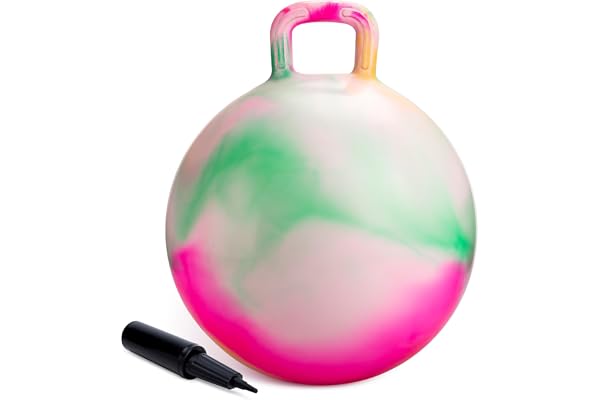 U&C Planet Ballon Sauteur 55 cm Hopperball pour Enfants de 7 à 12 Ans Bouncy Ball en PVC Robuste avec Pompe à Air Bouncy Hopper pour Sauter et Jouer à l'Intérieur ou à l'Extérieur