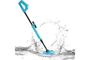 allsun Junior Détecteur de métaux léger avec Bobine de Recherche étanche de 6 Pouces Lampe de Poche à Tige réglable en Hauteur de 29,5 à 40 Pouces Facile à Utiliser Bleu