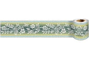 Dostear Peel and Stick Wallpaper Border Self-Adhesive Wall Border Sticker Home Ceiling Decorative Border for Bathroom Living Room Kitchen White Leaves 10cm X 240cm