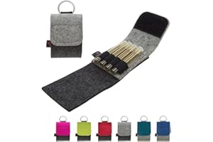 Trousse de pharmacie homéopathique Premium d'ebos ✓ Poches de granules en véritable feutre de laine ✓ 4 boucles pour flacons à granules | Etui à granules, pochette d'homéopathie (gris)