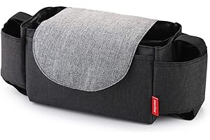 CJIXNJI Baby Multifunction Bag,Pram Buggy Organiser,Pushchair Hanging Storage Bag for for Travel Diaper Bag Safekeeping Baby Thing and Mobile Phone, Wallets,Cup Holders Organiser,Black