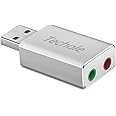 Carte Son Externe USB, Aluminium Adaptateur USB Audio Stéréo vers Jack 3,5mm pour Windows et Mac, Plug and Play