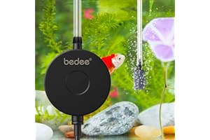 BEDEE Pompe a Air Aquarium, Pompe Air Aquarium Silencieuse <35db, Électromagnétique Oxygène Pompe à air Aquarium, Jusqu'à 50L Réservoir À Poissons, Économie d'énergie 1W, Plus Calme