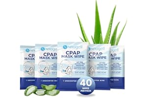Snugell Unscented Individual CPAP Mask Wipes – Travel-Friendly 40-Pack– Lint & Alcohol-Free,Skin-Safe with Aloe Vera– Perfect for Convenient, Hassle-Free Cleaner & Sanitizer of CPAP Masks & Equipment