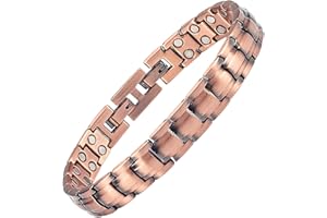 EnerCoppeX Pulsera de cobre para artritis y articulaciones, pulsera de terapia magnética de cobre puro para túnel carpiano, 3500 gauss efectivo, alivio del dolor, regalo de joyería saludable