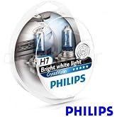 Philips CRYSTAL H7 Far Amp&uuml;lleri, 4300 Kelvin G&uuml;n Işığı Beyazı, Seti