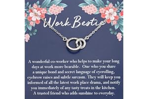 BAUNA Work Bestie Definition Funny Coworker Gift Work BFF Gift Coworker Birthday Jewelry Gift