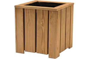 Harrier Wooden Garden Planter Boxes - Small & Large Options | Heavy-Duty Wooden Flowerpots | Perfect For Flowers, Plants & Herbs | Sustainably Sourced Timber (Small (35cm x 35cm))