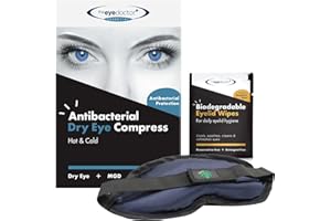 The Eye Doctor Heated Eye Mask + 40 Eyelid Wipes Bundle - Warm Eye Compress for Relief from Dry Eyes Blepharitis & MDG Treatment - Complete Eye Care Kit with Preservative Free Wipes