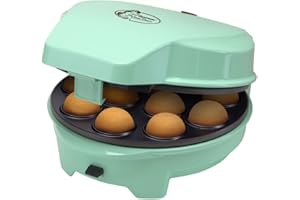 ‎BESTRON Bestron 3-in-1 Waffeleisen, Waffeleisen mit 3 auswechselbaren Backplatten: Waffel-, Donut- und Cake Pop, inkl. Backampel & Antihaftbeschichtung, 700 Watt, Farbe: Mint