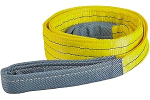 Conclood India Polyester Webbing Sling | Lifting Belt | Yellow Colour | Use for Handling materials in warehouses & logistics | Lifts & secure heavy loads (3 Ton 2 Meter).