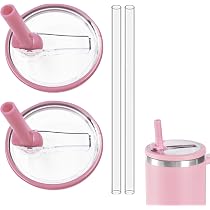 2 Couvercles Anti-fuite + 2 Pailles Pour Gobelet Stanley 40 Oz - Rechange étanche Et Réutilisable - Rose