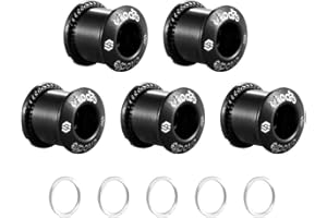 Chooee Tuercas y Tornillos de Plato de Bicicleta, Tornillos M8 para Platos monoplato/Dobles Shimano/SRAM (Rojo/Negro/Azul/Naranja)