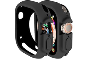 Miimall Etui ochronne kompatybilne z Apple Watch Ultra 49 mm, ultracienkie, miękkie etui z tworzywa TPU, odporne na wstrząsy, ramka ochronna do iWatch Ultra 49 mm, czarne