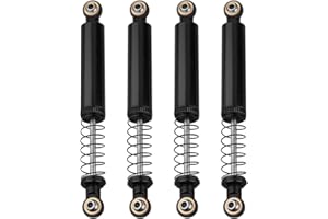 Pothyes 4pcs Metal Alloy Oil Shock Absorber Damper 70 80 90 100 110mm Outer Spring for 1/10 RC Crawler Axial SCX10 i ii iii Capra Tamiya CC01 D90 TRX4 HPI Upgrades (black, 100mm)
