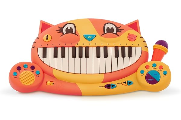 B. toys - Meowsic - Piano interactif pour Chat - Piano Jouet et Microphone - Instrument de Musique pour Tout-Petits et Enfants - 20+ chansons, Sons et Fonctions d'enregistrement - 2 Ans et +
