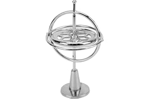 CAIQINLEN Anti Gravity Toy, Gyroscope Balance Toy Wear Resistant Silver Relieve Anxiety Mechanical Portable Educational for Adults for Children