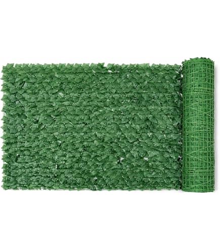 Siepe Artificiale Con Foglie Di Edera – Pannelli Per Privacy Da Giardino, Recinzione Regolabile 40 Cm - 3