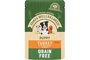 James Wellbeloved Junior Grain-Free Turkey in Gravy 12 Pouches, Hypoallergenic Wet Dog Food for Puppies, Pack of 1 (12x100 g)
