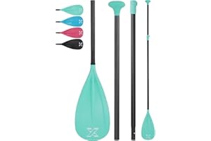 ZLX Pagaie de Stand Up Paddle Kayak, Pagaie Paddle en Aluminium de Haute qualité, réglable en 3 Parties, avec Une Lame en Fibre de Verre. Idéale pour Le Surf, la flottaison et Les Sports Nautiques.