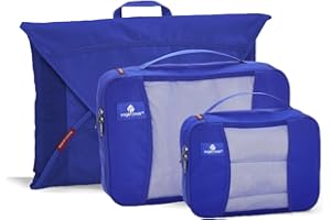 Eagle Creek zum Falten von Kleidung Pack-it Starter-Set – 3-teiliges-Set (mittelgroßer Kleiderfalter, mittelgroßer Würfel/Kleiner Würfel), Blue Sea (Blau) - EC-41193137