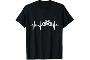 Cyclist Heartbeat Bicycle Heart Line Road Bike Cycling T-Shirt, black