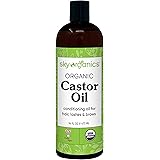 Sky Organics Castor Oil (16oz) USDA Bio kaltgepresst, 100% reine, Hexan-Free Castor Oil - Moisturizing & Healing, für trocken