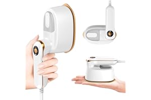 Annmiir Défroisseur Vapeur, 140 x 80 mm Panneau de glaçure céramique, écran LCD, 120 ml réservoir d'eau, 1100W et chauffage 15s, Défroisseur vapeur à 4 vitesses pour vêtements de tous types de tissus