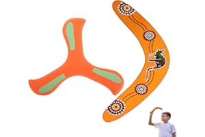 AMBEERT 2 PCS Wooden Boomerang, Boomerang for Adults, Boomerang for Kids, Perfect for Outdoor Fun, Backyard Games, and Family Entertainment, Easy to Throw & Catch Flying V Shaped Returning Boomerang