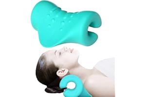 Woeau Neck Stretcher Cloud - Cervical Traction Device for Pain Relief, Hump Corrector Pillow, Support, and Shoulder Relaxer TMJ Relief Spine Alignment(Teal)