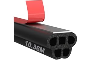 Nayotaa 10.36M Auto türdichtung, 5 Löcher Doppelschicht universal Autotür Gummidichtung Selbstklebende, Autotürdichtung Kantenschutz für Autotür Pkw-Motorhaube Kofferraumtür Wasserdicht Anti-Staub