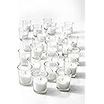 Serene Spaces Living 10-Hour White Unscented Votive Candles in Set of 100 – Classic Clear Glass Design, Ideal, Parties, Events, Measures 2" Tall and 1.75" Diameter