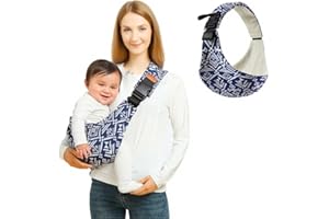 HTTDSLF Fascia Porta Bebe, Marsupio Neonato, Marsupio Laterale Neonato, Baby Carrier Toddler Carrier, Bambino 3 a 36 Mesi, per Bambini Fino a 15 KG (Blu, Una Taglia)