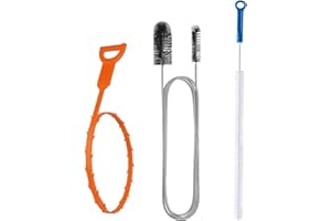YTUGCG 3 PCS Drain Unblocker Tool Set, Sink Unblocker Brush, Double-ended Drain Pipe Cleaners and Hair Clog Remover, Shower Drain Unblocker Tool for Toilet, Kitchen and bathroom