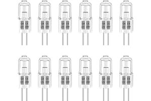 Liuyife 12 Pièces Ampoule Halogène G4 10W 12V Dimmable, Blanc Chaud 2700K 150LM, Lampe à Capsule Transparente G4 pour Hotte, Cuisine, Lustre